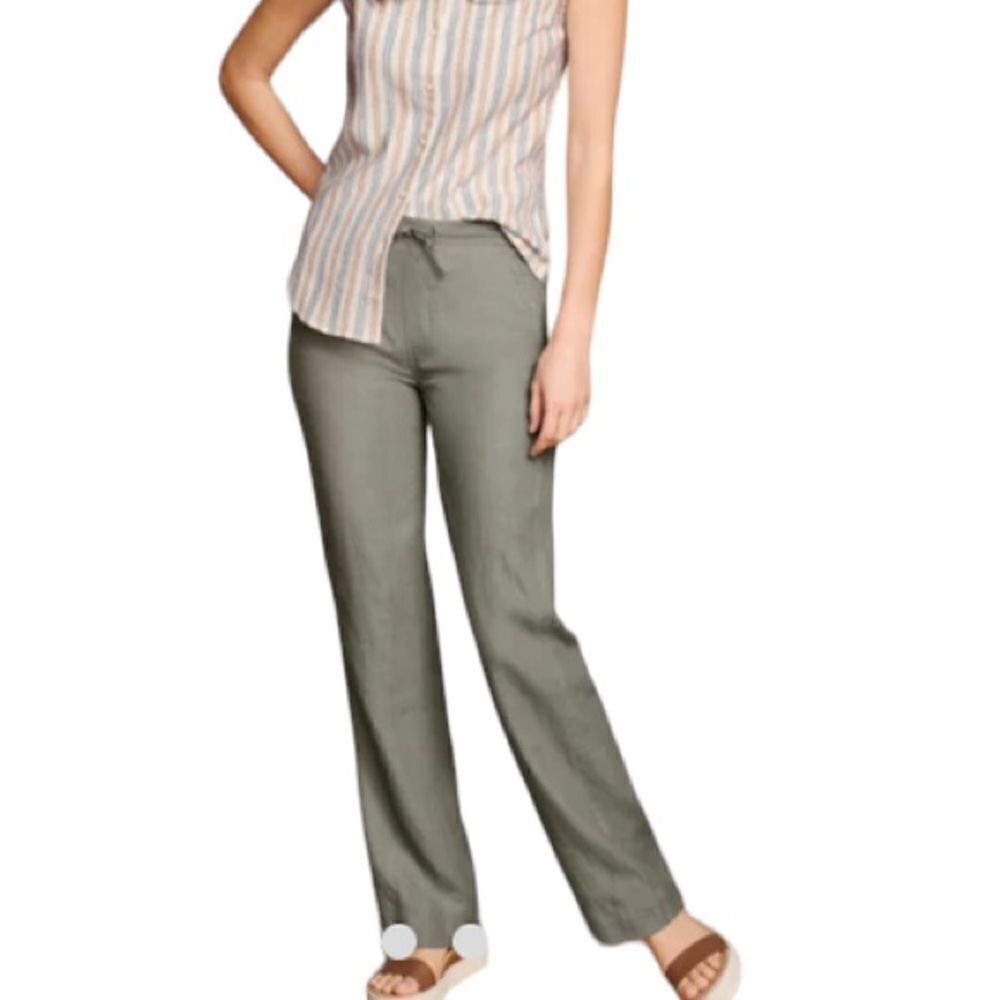 Orvis army, green linen drawstring pants, size extra large, new without tags